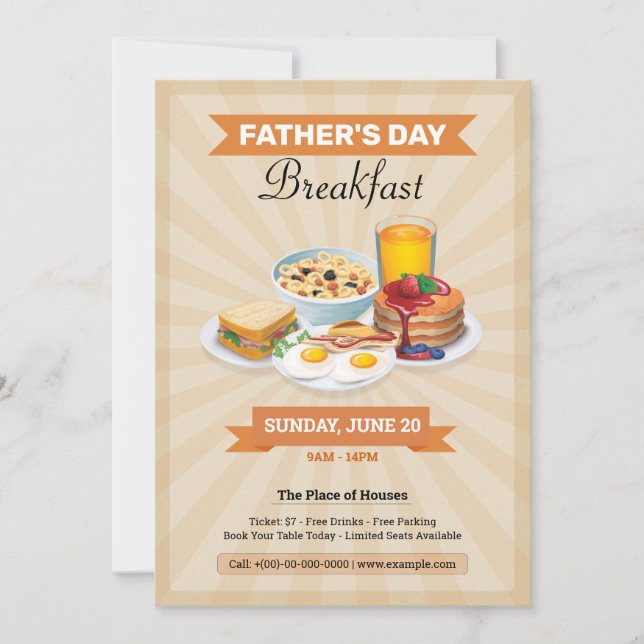 Invitación Fiesta de Desayuno del Día del Padre (Anverso)