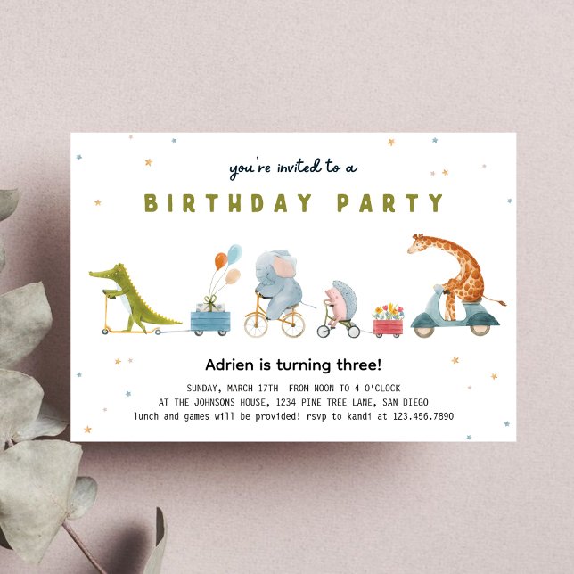 Invitación Fiesta de desfile animal (Subido por el creador)