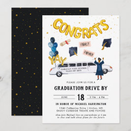 Invitación Fiesta de Desfile de Graduación Drive By | Limo Bl