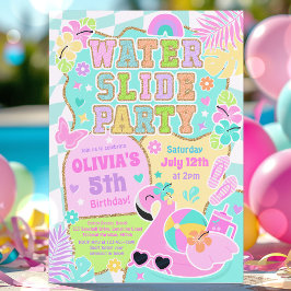 Invitación Fiesta de deslizamiento de agua de adormidera Cute