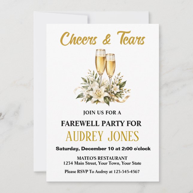 Invitación Fiesta de despedida (Anverso)