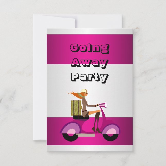 Invitación Fiesta de Despedida Chica Bicicleta Equ (Anverso)