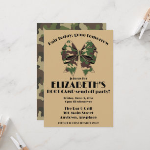 Invitación Fiesta de Despedida de Campamento Militar de Chica