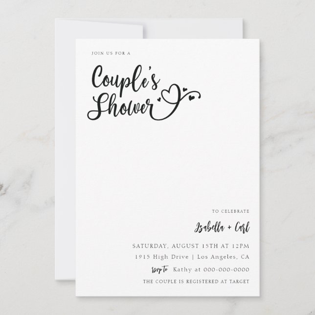 Invitación Fiesta de Despedida de Corazones (Anverso)