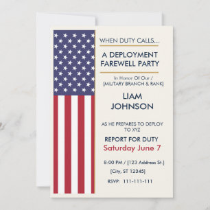 Invitación Fiesta de Despedida de Despliegue de Bandera Moder