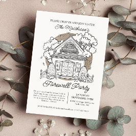 Invitación Fiesta De Despedida De Drop In Cute Fox House
