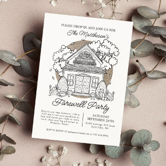 Invitación Fiesta De Despedida De Drop In Cute Fox House