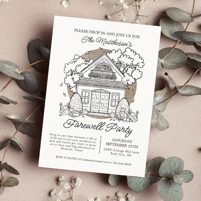 Invitación Fiesta De Despedida De Drop In Cute Fox House (Subido por el creador)