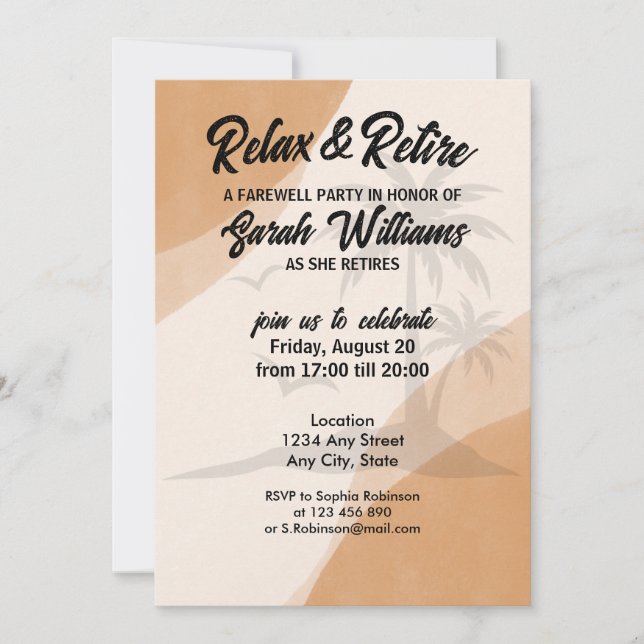 Invitación Fiesta de despedida de la compañía de retiro y ret (Anverso)