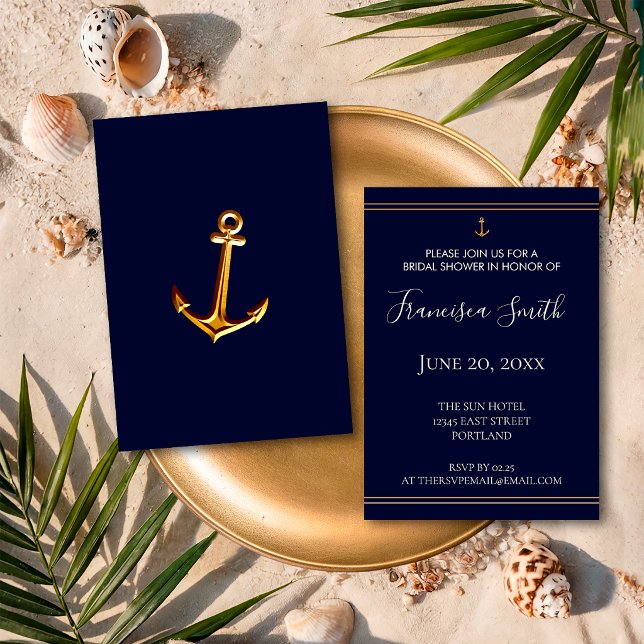 Invitación Fiesta de Despedida de Soltera Ancla Dorada Náutic (Subido por el creador)