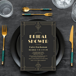 Invitación Fiesta de Despedida de Soltera Art Déco años 20 Ga