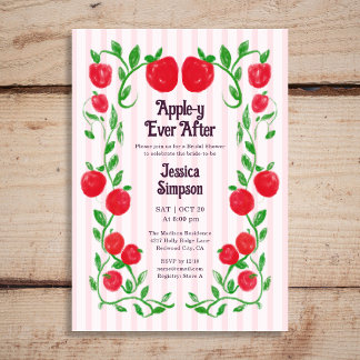 Invitación Fiesta de Despedida de Soltera Art Nouveau Manzana