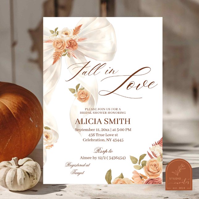 Invitación Fiesta de Despedida de Soltera Autumn Bow Fall in  (Subido por el creador)