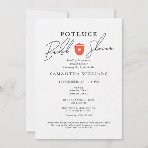 Invitación Fiesta de Despedida de Soltera Blanca Potluck
