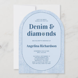 Invitación Fiesta de Despedida de Soltera Blue Jeans Denim an