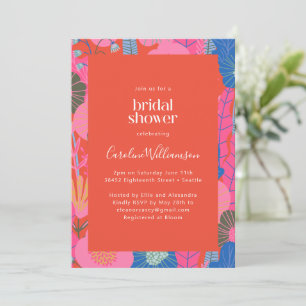 Invitación Fiesta de Despedida de Soltera Bohemio Roja Modern