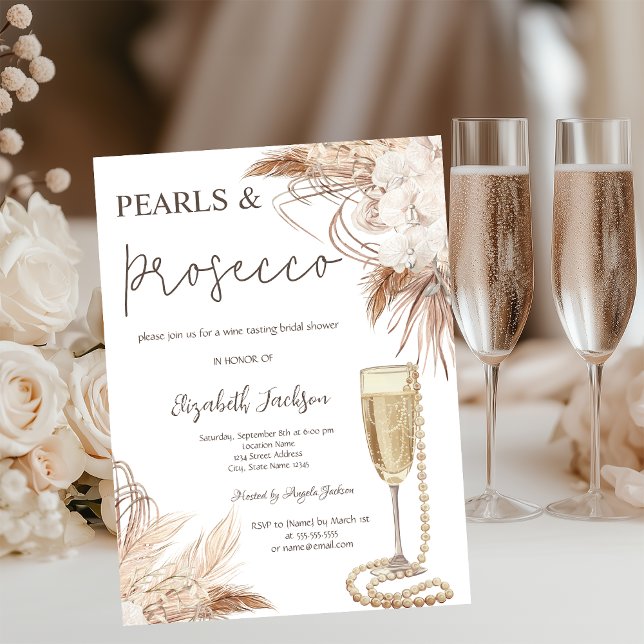Invitación Fiesta de Despedida de Soltera Boho Flores Perlas  (Subido por el creador)