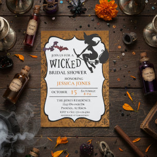 Invitación Fiesta de Despedida de Soltera Bruja Malvada Hallo