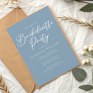 Invitación Fiesta de Despedida de Soltera Chic Costera Azul