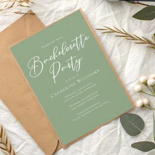 Invitación Fiesta de Despedida de Soltera Chic Verde Salvia