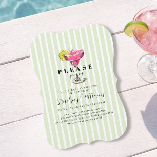 Invitación Fiesta de Despedida de Soltera Cóctel con Raya Ver