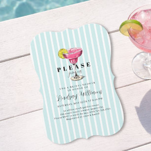 Invitación Fiesta de Despedida de Soltera Cóctel de Raya Azul