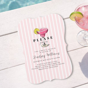 Invitación Fiesta de Despedida de Soltera Cóctel de Raya Rosa
