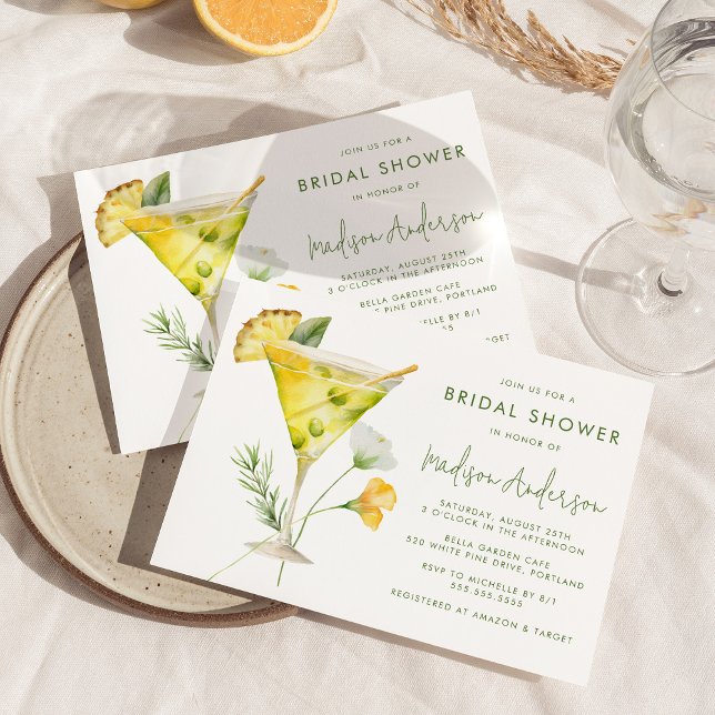 Invitación Fiesta de Despedida de Soltera Cóctel Martini Trop (Subido por el creador)