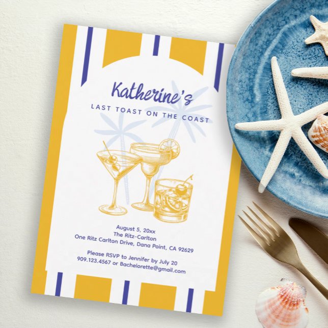 Invitación Fiesta de Despedida de Soltera Cócteles Azules y A (Subido por el creador)