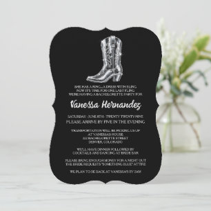 Invitación Fiesta de Despedida de Soltera con Botas de Disco