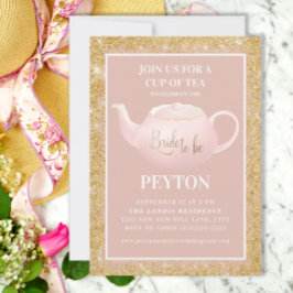 Invitación Fiesta de Despedida de Soltera con Brillo de Oro R