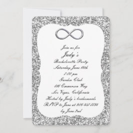 Invitación Fiesta de Despedida de Soltera con Brillo de Plata