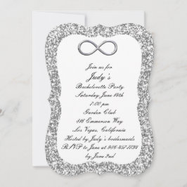 Invitación Fiesta de Despedida de Soltera con Brillo de Plata