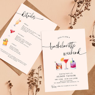 Invitación Fiesta de despedida de soltera con caligrafía para