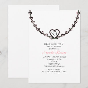 Invitación Fiesta de Despedida de Soltera con Corazón Rosa Rú