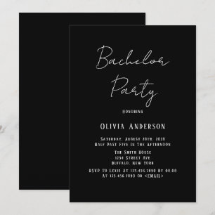 Invitación Fiesta de Despedida de Soltera con Corbata Negra y