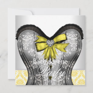 Invitación Fiesta de Despedida de Soltera con Corsé Amarillo