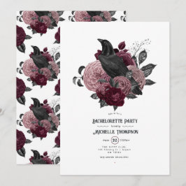 Invitación Fiesta de Despedida de Soltera con Cuervo Gótico y