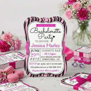 Invitación Fiesta de Despedida de Soltera con Estampado Zabra