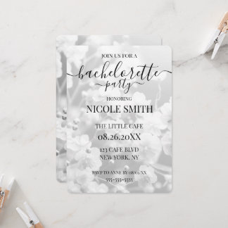 Invitación Fiesta de Despedida de Soltera con Flores Blancas