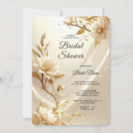 Invitación Fiesta de Despedida de Soltera con Flores Blancas 
