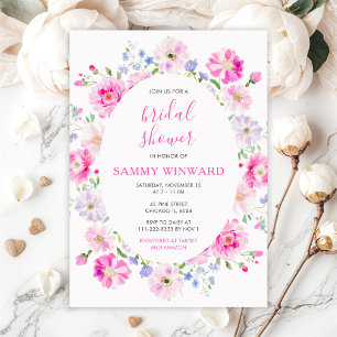 Invitación Fiesta de Despedida de Soltera con Flores Rosas Fl
