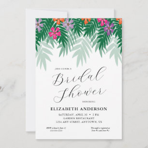Invitación Fiesta de Despedida de Soltera con Flores Tropical