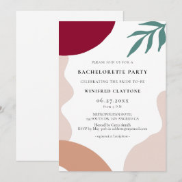 Invitación Fiesta de Despedida de Soltera con formas abstract