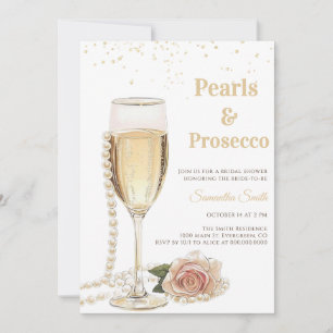Invitación Fiesta de Despedida de Soltera con Perlas Elegante