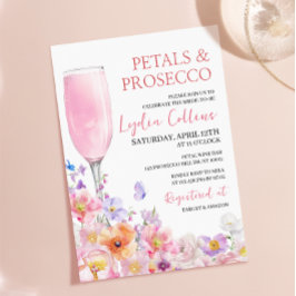 Invitación Fiesta de Despedida de Soltera con Pétalos Florale