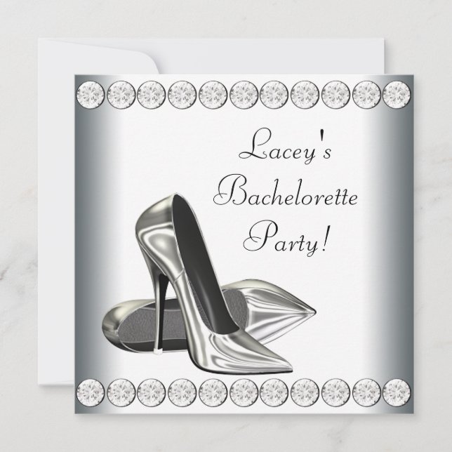 Invitación Fiesta de Despedida de Soltera con Tacones Altos E (Anverso)