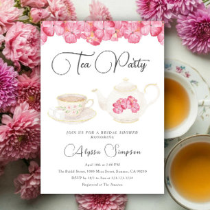 Invitación Fiesta de Despedida de Soltera con Té Floral en Ac
