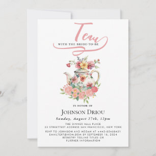 Invitación Fiesta de Despedida de Soltera con Té y Hierba Pam