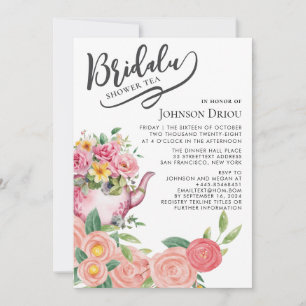 Invitación Fiesta de Despedida de Soltera con Té y Hierba Pam